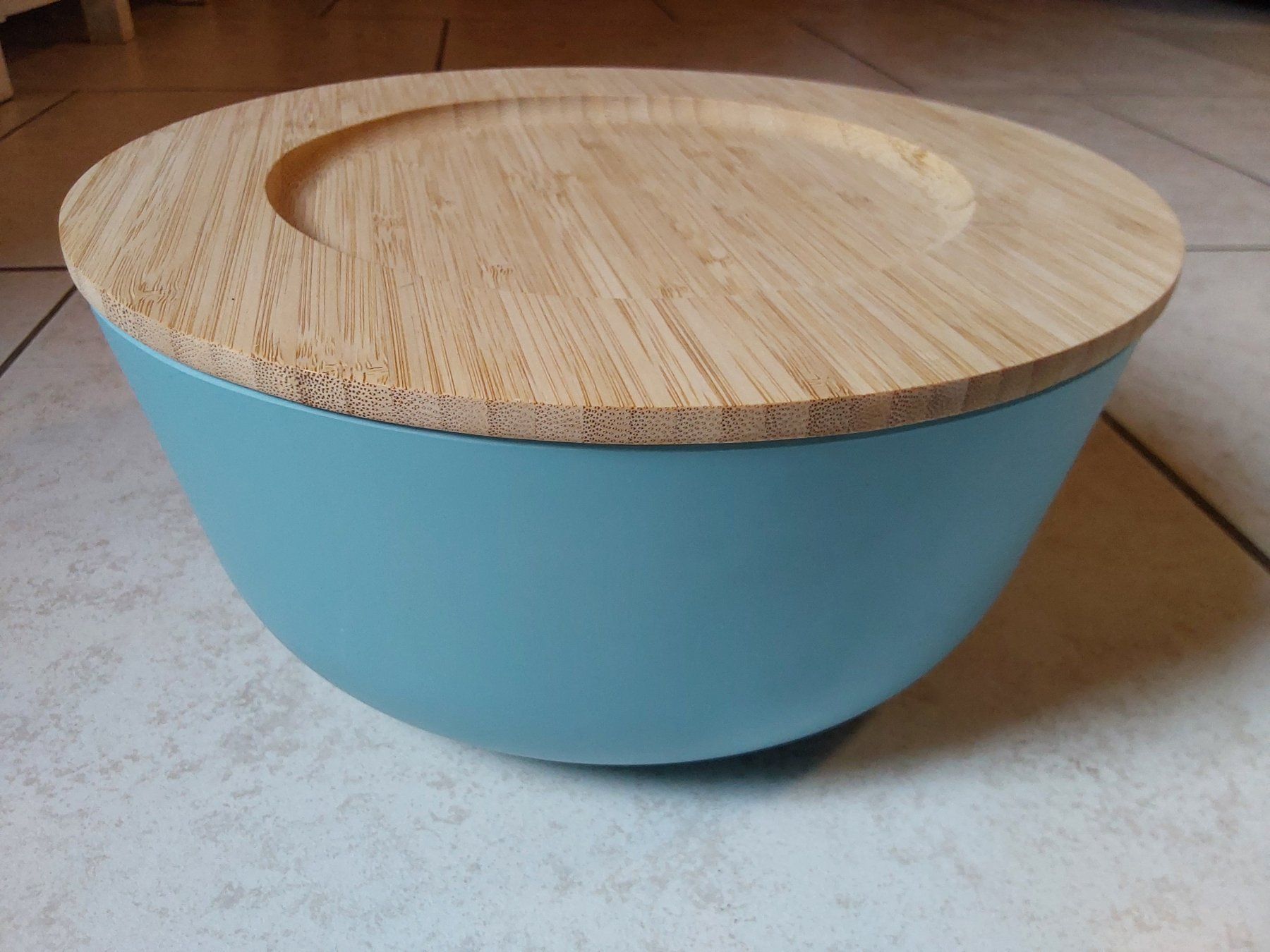Ciotole: Salatschüssel Bambusdeckel Blau – Nuovo (secondo la descrizione) da Rüegsbach venduto da hpl02 3