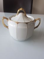 Zuckerdose, Porzellan weiss-gold, vintage Stil, Top!