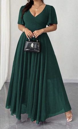 Dunkelgrünes Maxikleid, Grösse XXL