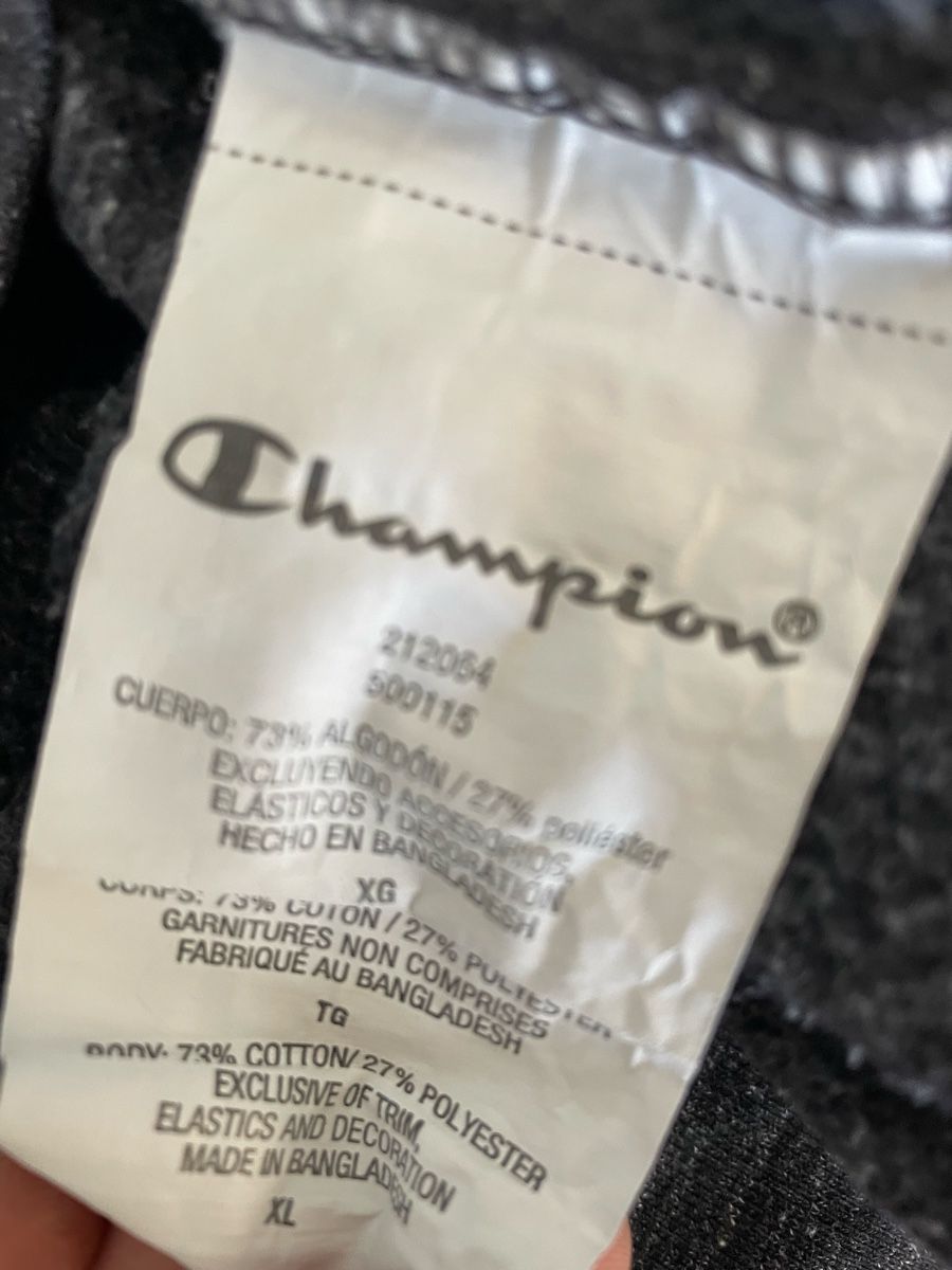 Champion Maglioni & Felpe: Pull à capuche Champion gris chiné Taille XL occasion printe – Usato da Plan-les-Ouates venduto da Skyesvintage 2