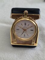 Vintage PONTIFA Reisewecker – Swiss Made – gold/schwarz