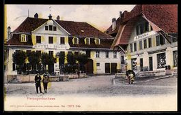 AK Herzogenbuchsee, Hotel Soleil und Eisenwarenhandlung von 
