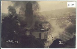 La Chaux-de-Fonds - Incendie du temple national 16.7.1919