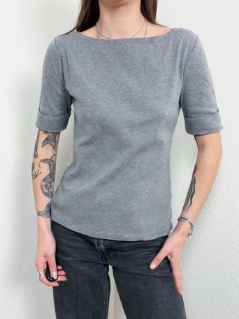 Vintage Lauren Ralph Boatneck T- shirt, Rolled Sleeve