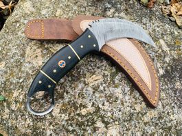 Damast Messer feststehend HANDMADE 21cm ODERMATT No. 62 NEU