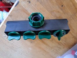 Wasser 4-Wege-Verteiler, inkl. Hahnstück