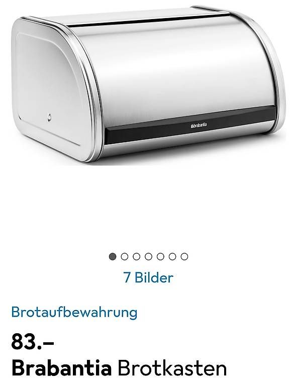 Contenitori & Simili: Brotkasten Brabantia Chrom 6mt alt – Usato da Biel/Bienne venduto da Mariricardo 3
