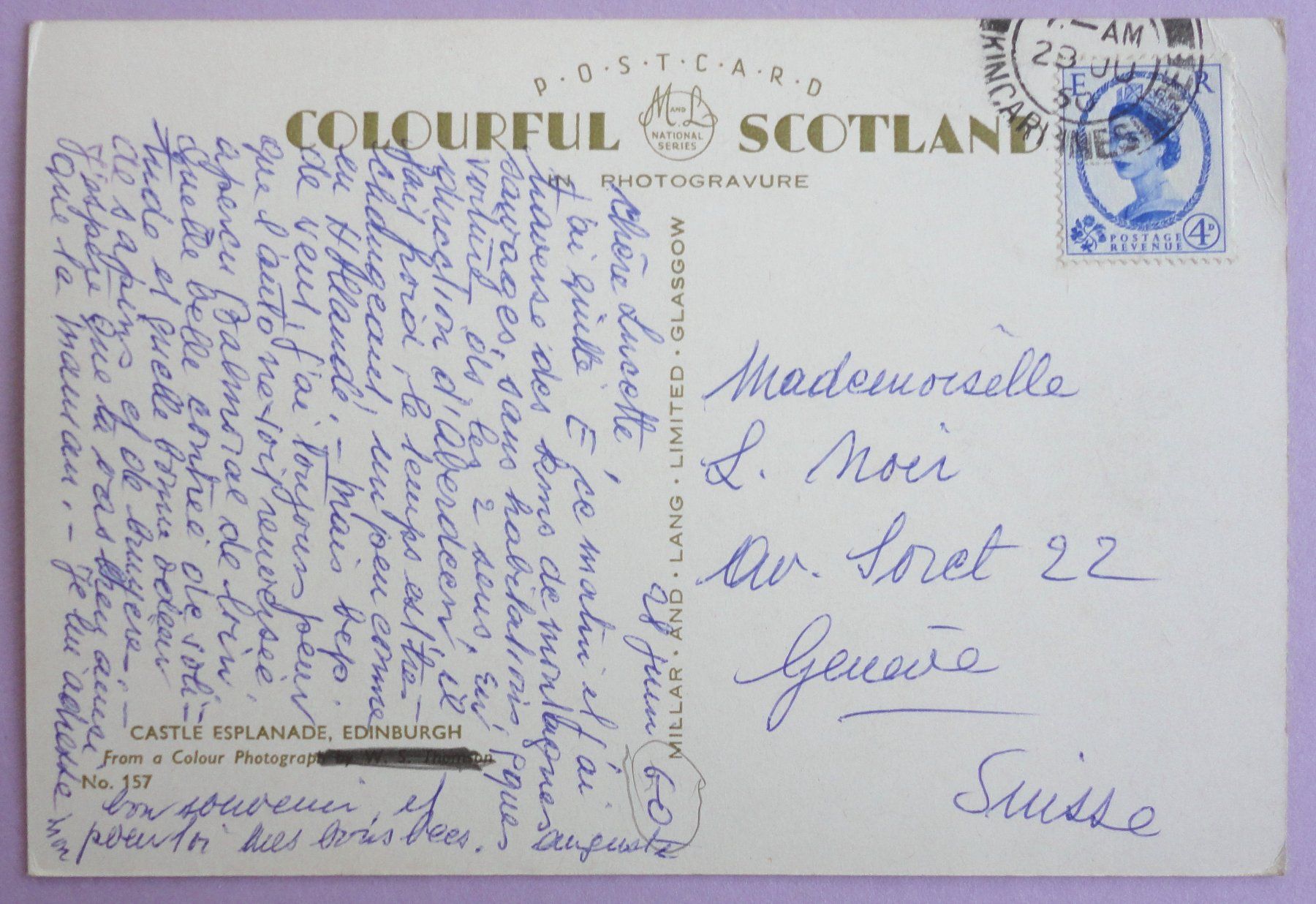 Ansichtskarten: Castle Esplanade, Edinburgh – Gebraucht aus Fétigny von Billy2miny 1
