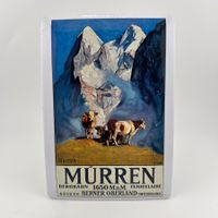 Blechschild Mürren Bergwelt Schweiz Bern Retro Schild Blech