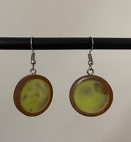 Ohrringe - Holz mit fluoreszierendem Sand - NEU