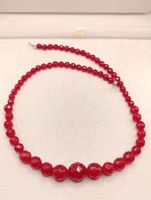 Vintage Halskette Collier Rubin Edelsteine Top