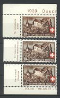 1939, Pro Patria, Schloss Laupen, Tabs links, ohne Falz **