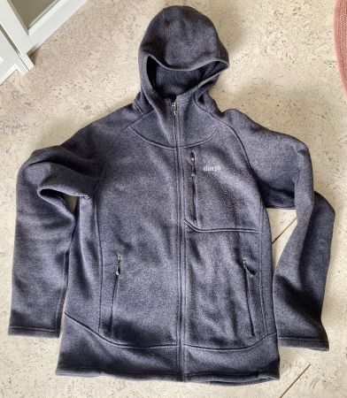 Sherpa Hoodie mit Reissverschluss, Grösse Large, Grau