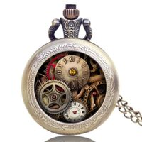 ✅ NEU Steampunk Radzahnrad Anhänger Taschenuhr Halskette