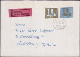1960, B100+B101 (Blockausschnitt UHU) geschnitten & gezähnt!
