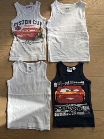 4 Unterhemden Shirt ohne Arm Gr 92/98 Cars Motiv