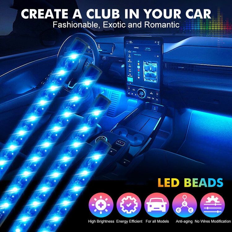 Auto Innenraumbeleuchtung RGB LED Lichtleiste 12V USB