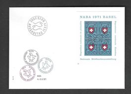 CH FDC Viererblock 1971