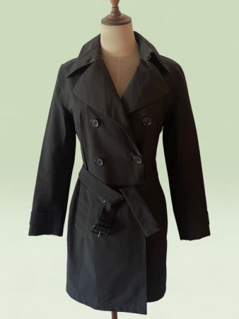 PRADA Nylon Windbreaker Trenchcoat Jacke Schwarz Gr. 38 XS-S