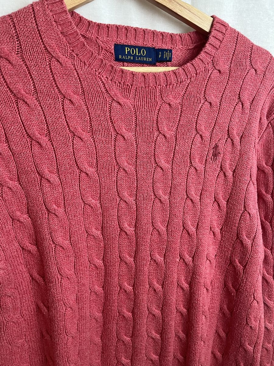 Ralph Lauren Pulls & Sweat-shirts: Pull Ralph Lauren Tricot torsadé Rose – Neuf (Voir description) à Les Avanchets par lunedeneige.shop 1