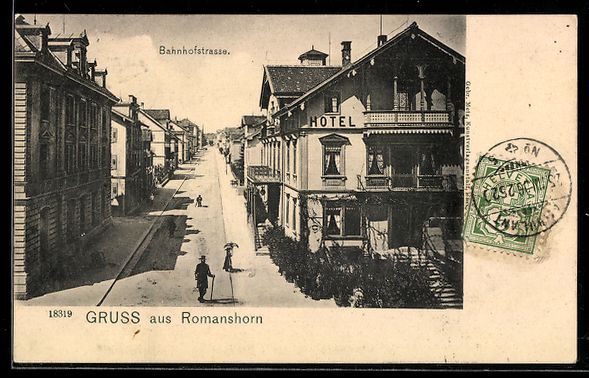 Cartoline postali: Romanshorn, Hotel in der Bahnhofstrasse – Usato da Berlin venduto da bartko-reher