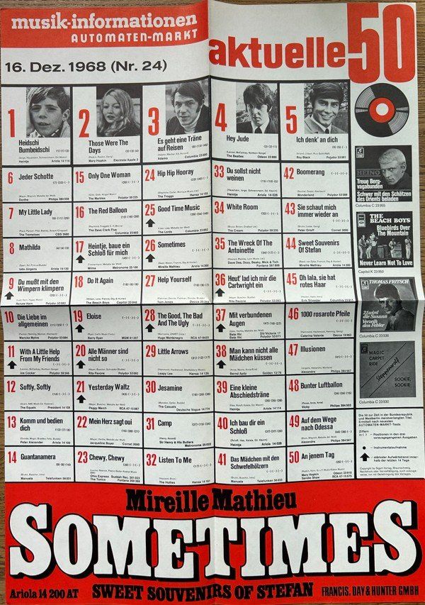 Poster & Bilder: Plakat vom 16. Dezember 1968 Beatles Roy Black 60er-Jahre – Gebraucht aus Pieterlen von Fabfour-5 1