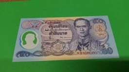 Thailändische Banknote 50 Baht, Thailand, Asien, Rarität