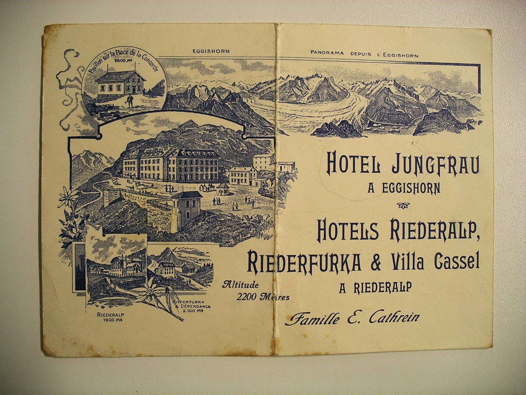 Cartoline postali: RIEDERALP  HotelWerbung mit RechnungsHinterseite – Usato da Oberhofen am Thunersee venduto da luuping99