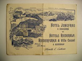 RIEDERALP  HotelWerbung mit RechnungsHinterseite