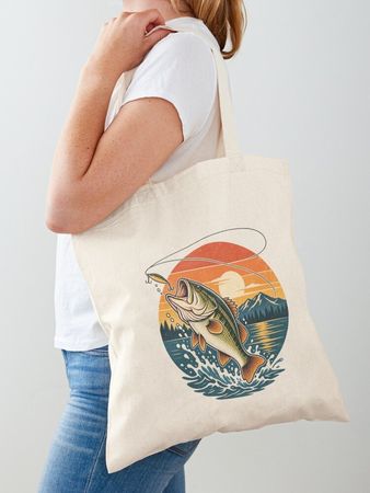 Stofftasche - fischen - angeln - inkl. Versand