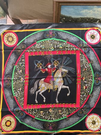 Foulard Carré Hermes 90 Vintage Feux d'Artifice état neuf