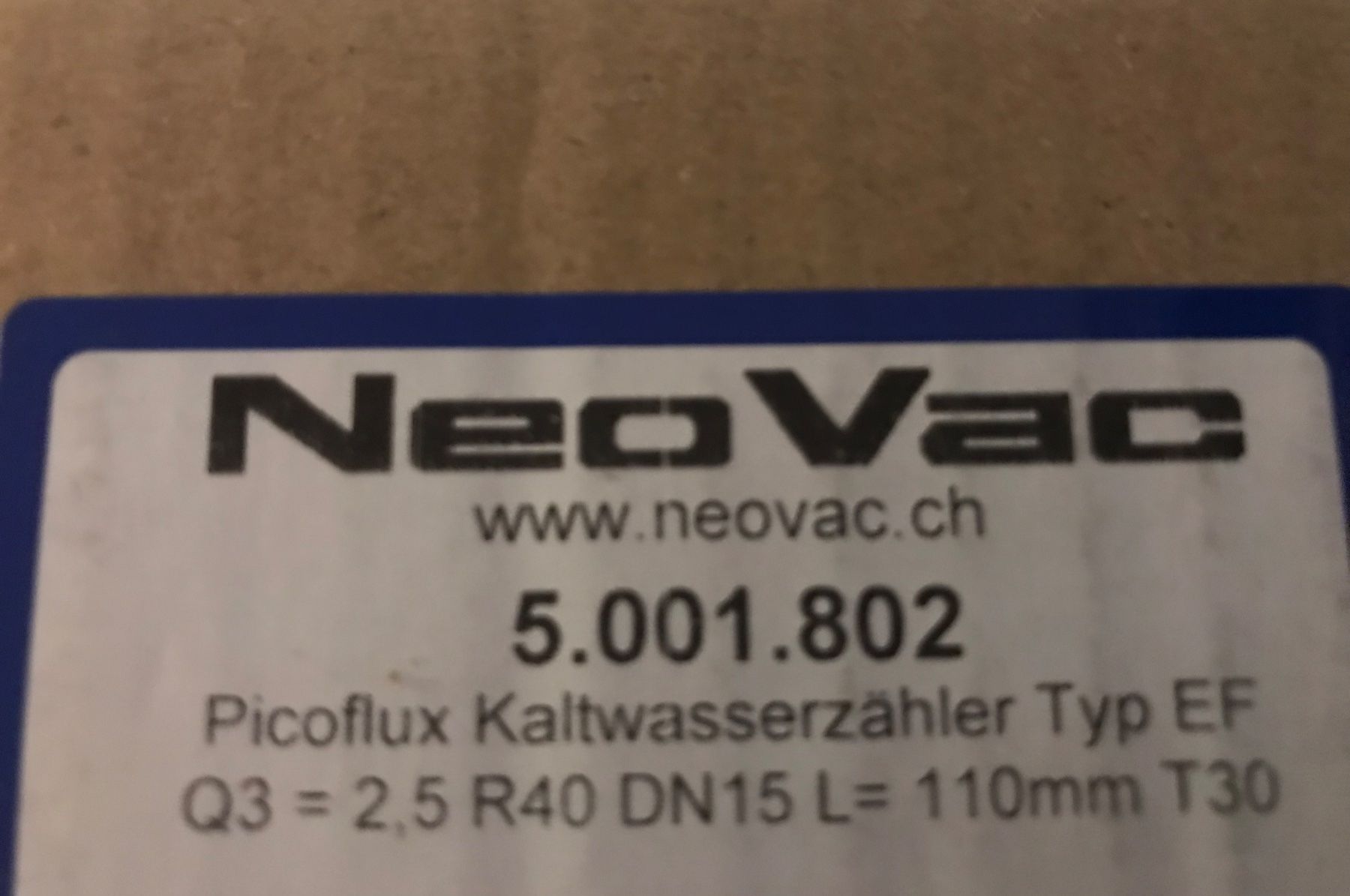 Misurare: Neuer Kaltwasserzähler NeoVac, 1/2" – Nuovo e nell'imballaggio originale da Winterthur venduto da efant12 4