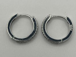 Boucles d'oreilles créoles strass en Argent 925