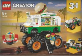 LEGO CREATOR 3 IN 1 31104 MONSTER TRUCK DEGLI HAMBURGER new‪