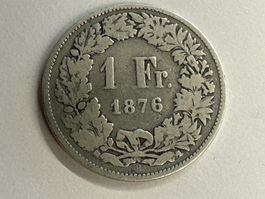 1 Fr. Silber Schweiz 1876 s