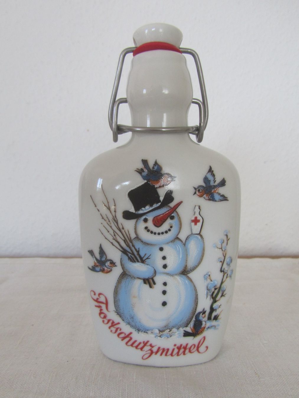 Altro: Winterliche Keramikflasche, Flachmann, Schnapsflasche, – Usato da Seengen venduto da mikelele