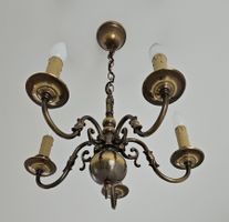 1Deckenlampe und 2 Wandlampen antik Messing