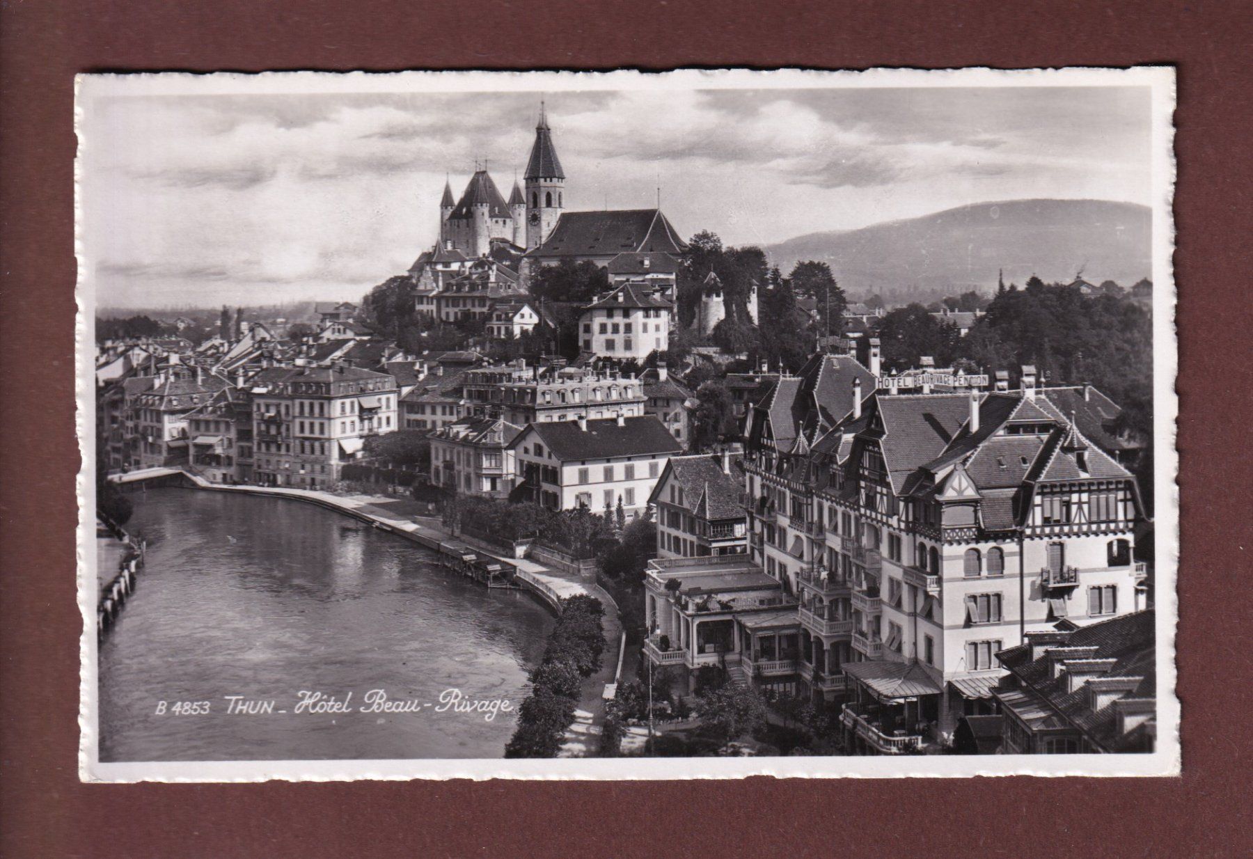 Ansichtskarten: THUN - Hotel Beau-Rivage – Gebraucht aus Pully von nicecards