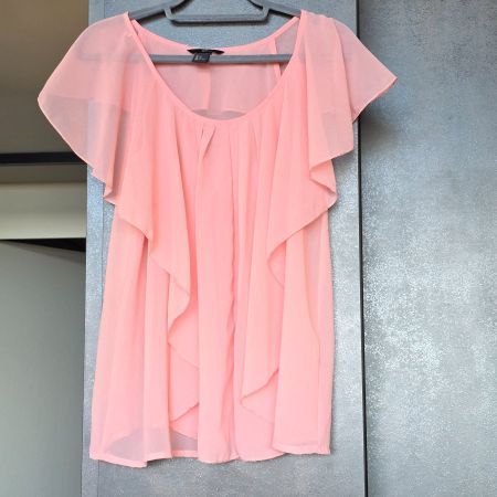 🐸 WUNDERSCHÖNE VOLANTS BLUSE IN LACHS 36 VON H&M