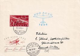 1946, Pro Aero Nr. F41, 3 verschiedene Flüge, siehe Scans.