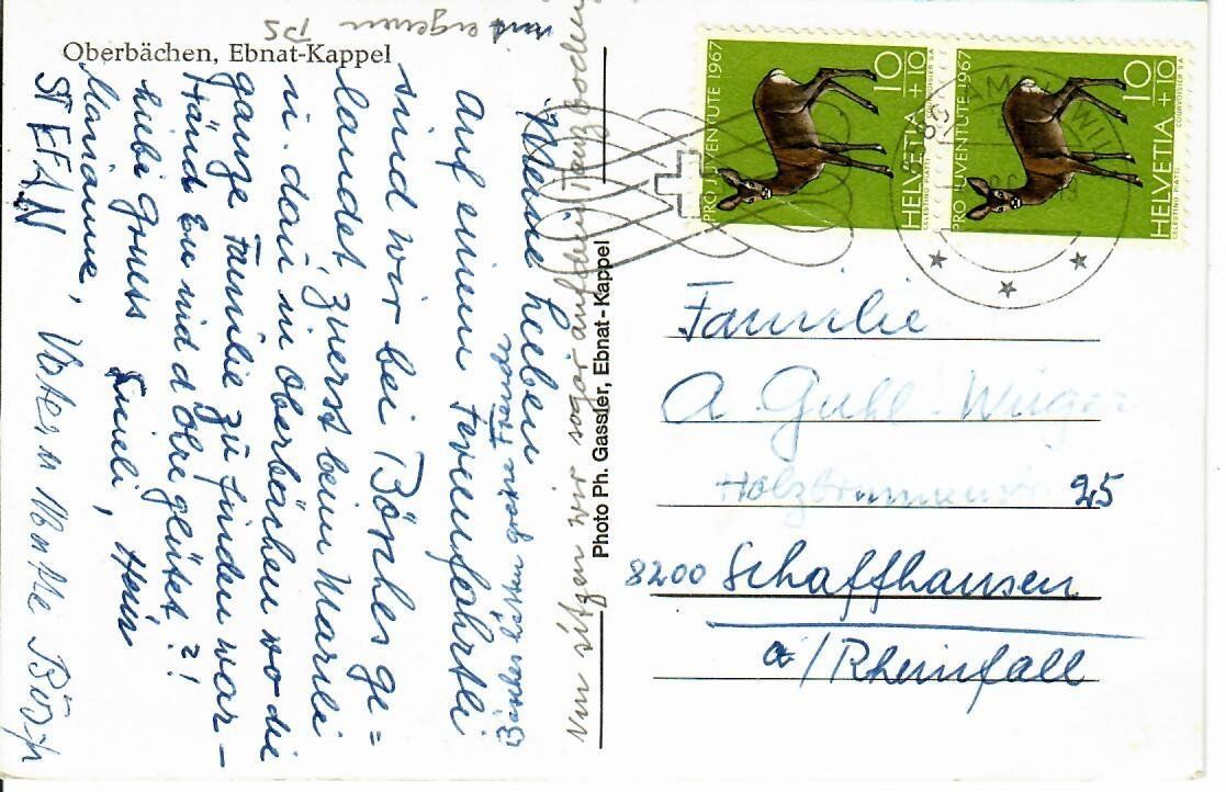 Cartoline postali: Oberbächen , Ebnat Kappel – Usato da Hochdorf venduto da Ziegel-16 1