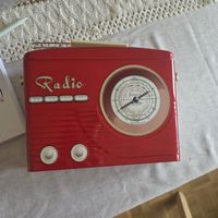 Red Radio Tin Box Handle Container Silver Crane Co Limited