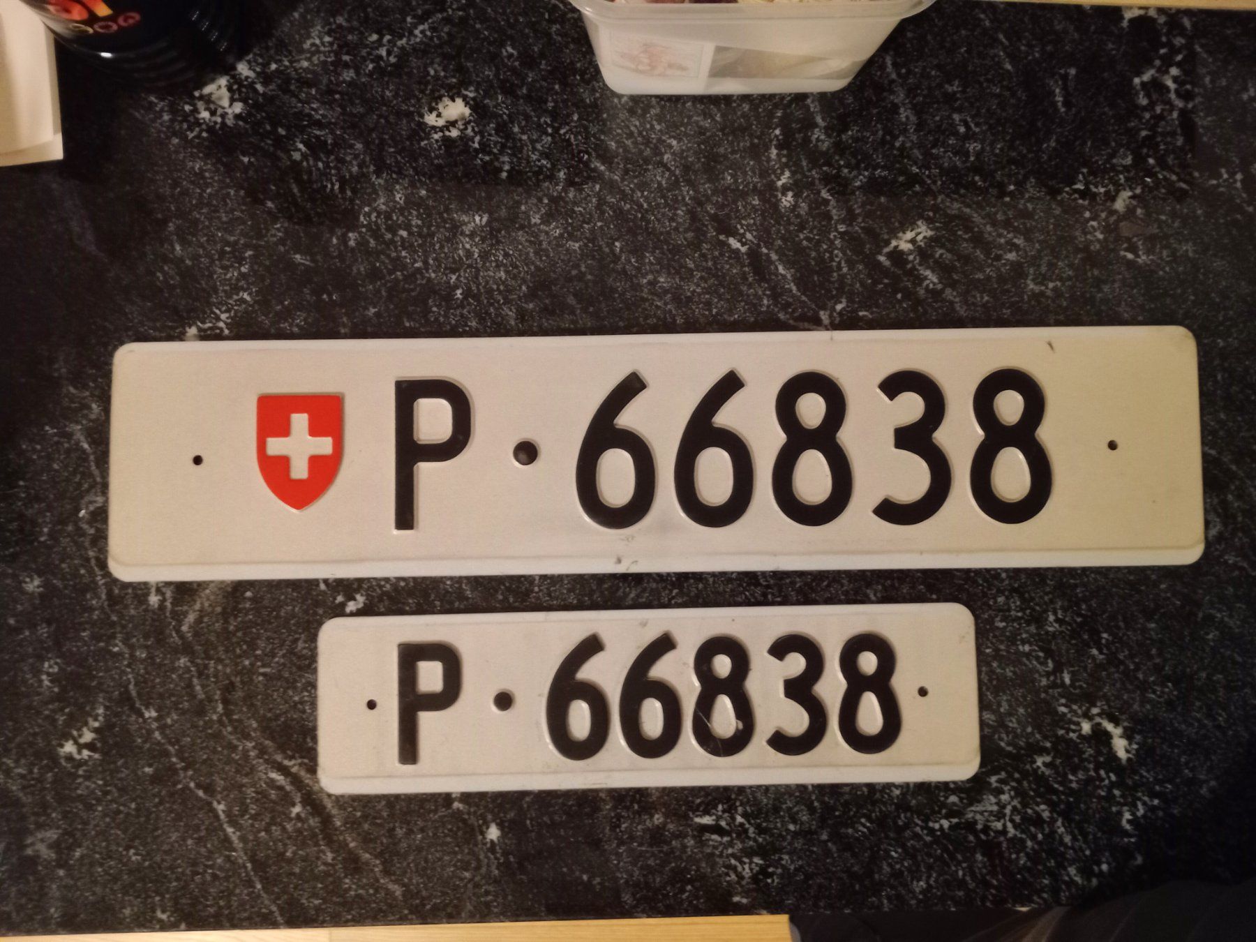 Ecriteaux: 2x Nummernschild Post PTT 66838 ausrangiert – D'occasion à Küttigen par Melisch1000