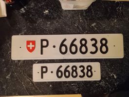 2x Nummernschild Post PTT 66838 ausrangiert