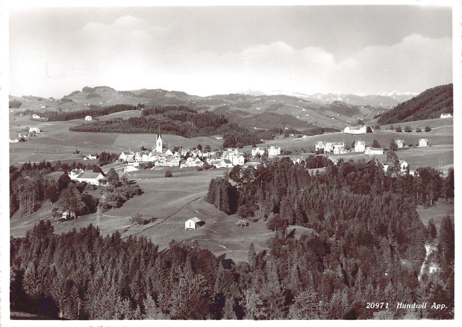 Ansichtskarten: Hundwil AR, gelaufen 1957 – Gebraucht aus Frauenfeld von POML