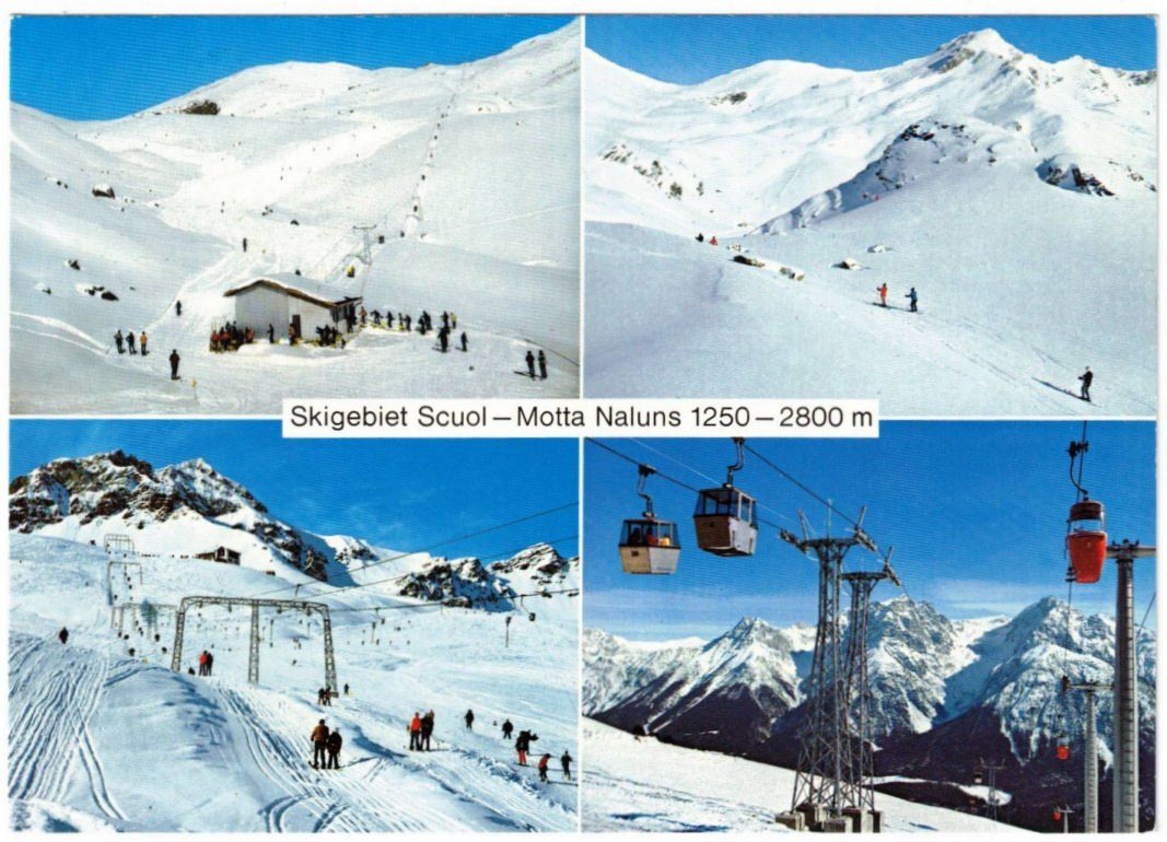 Cartoline postali: Scuol - 4 Bild AK Motta Naluns – Usato da Binningen venduto da Mountainrider