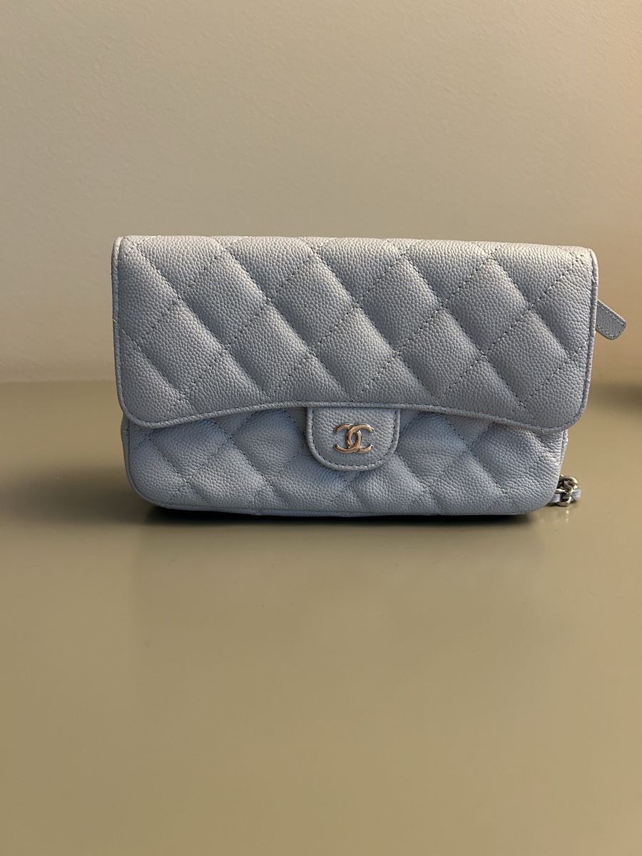 Chanel Borse da donna: Chanel O-Porte Tel A Chaine, hellblau – Nuovo e nell'imballaggio originale da Zürich venduto da tina_lea