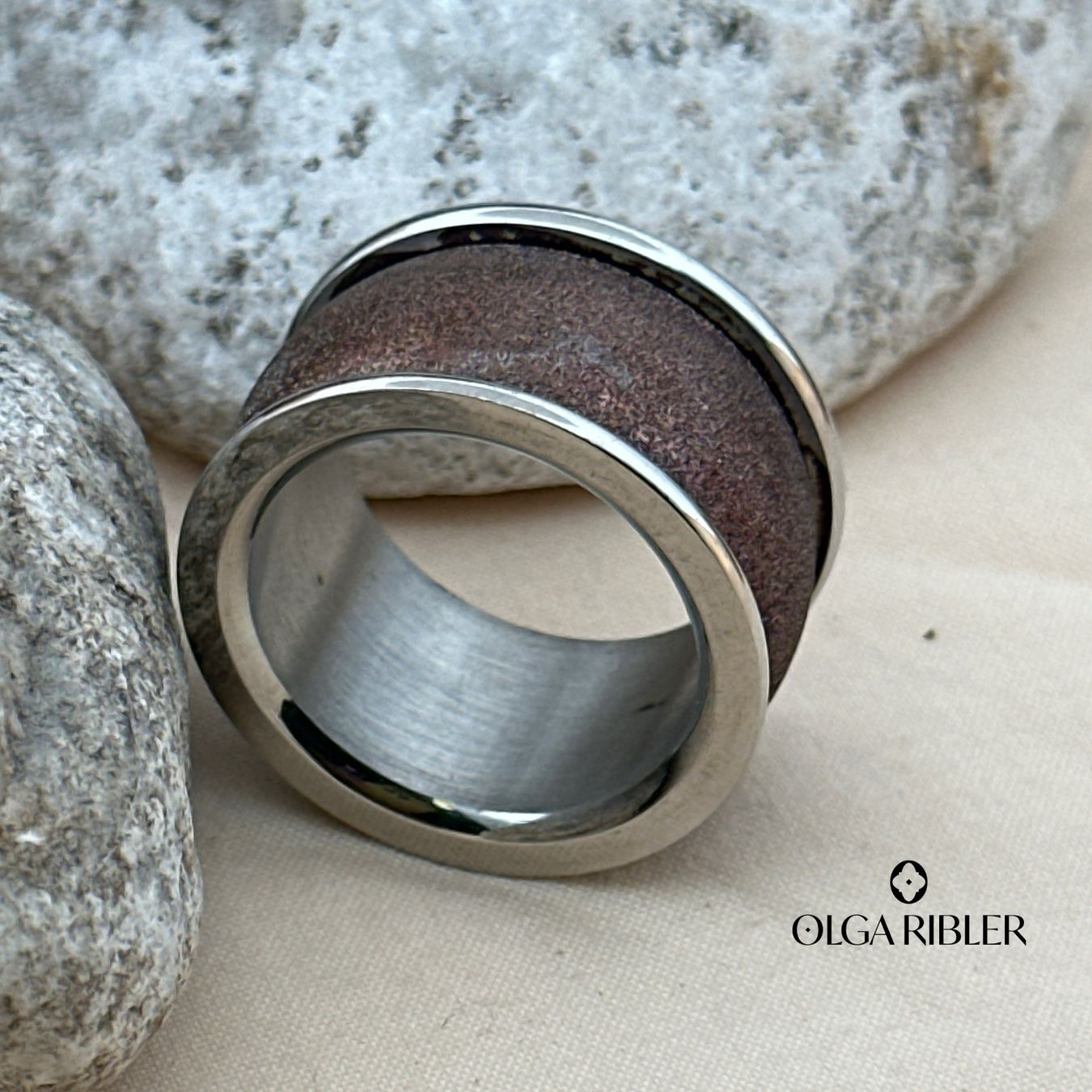 Olga Ribler Bagues: Edelstahl Statement  Ring in braun Grösse 60 – Neuf (Voir description) à Luzern par Schmuckoutlet 5