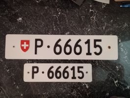 2x Nummernschild PTT Post 66615 ausrangiert