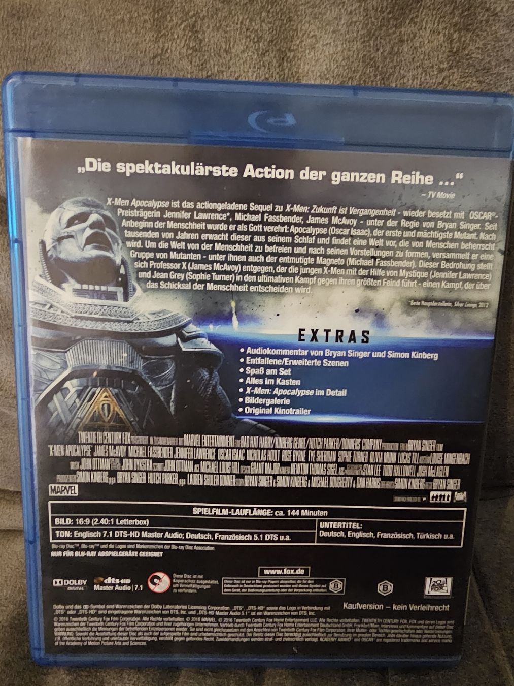 Tutti i DVDs: X-Men: Apocalypse - Blu-ray - Superhelden Action pur! – Usato da Bülach venduto da pascalgino 1